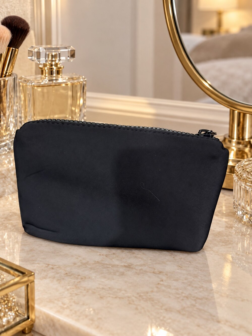 Chanel Black Zip Cosmetic Pouch | Travel Pouch - Picture 3 of 6